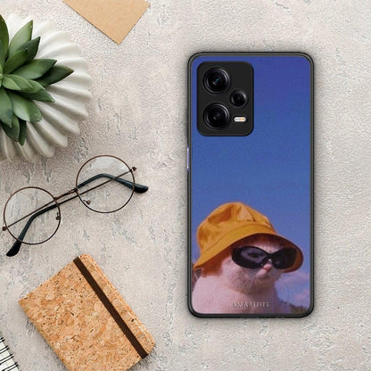 Θήκη Xiaomi Redmi Note 12 Pro 5G Cat Diva από τη Smartfits με σχέδιο στο πίσω μέρος και μαύρο περίβλημα | Xiaomi Redmi Note 12 Pro 5G Cat Diva Case with Colorful Back and Black Bezels