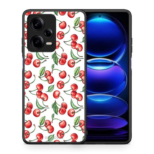 Θήκη Xiaomi Redmi Note 12 Pro 5G Cherry Summer από τη Smartfits με σχέδιο στο πίσω μέρος και μαύρο περίβλημα | Xiaomi Redmi Note 12 Pro 5G Cherry Summer Case with Colorful Back and Black Bezels