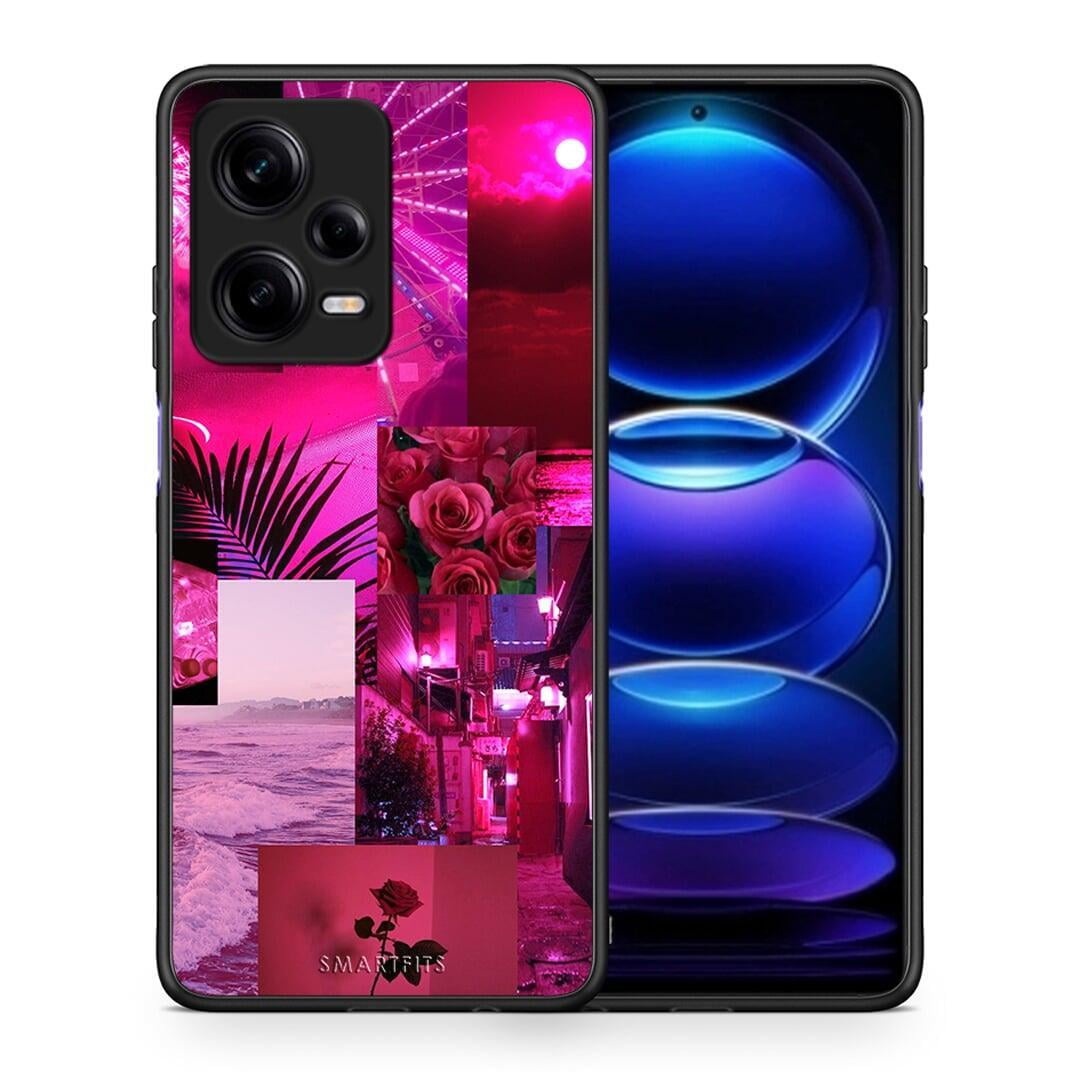 Θήκη Xiaomi Redmi Note 12 Pro 5G Collage Red Roses από τη Smartfits με σχέδιο στο πίσω μέρος και μαύρο περίβλημα | Xiaomi Redmi Note 12 Pro 5G Collage Red Roses Case with Colorful Back and Black Bezels