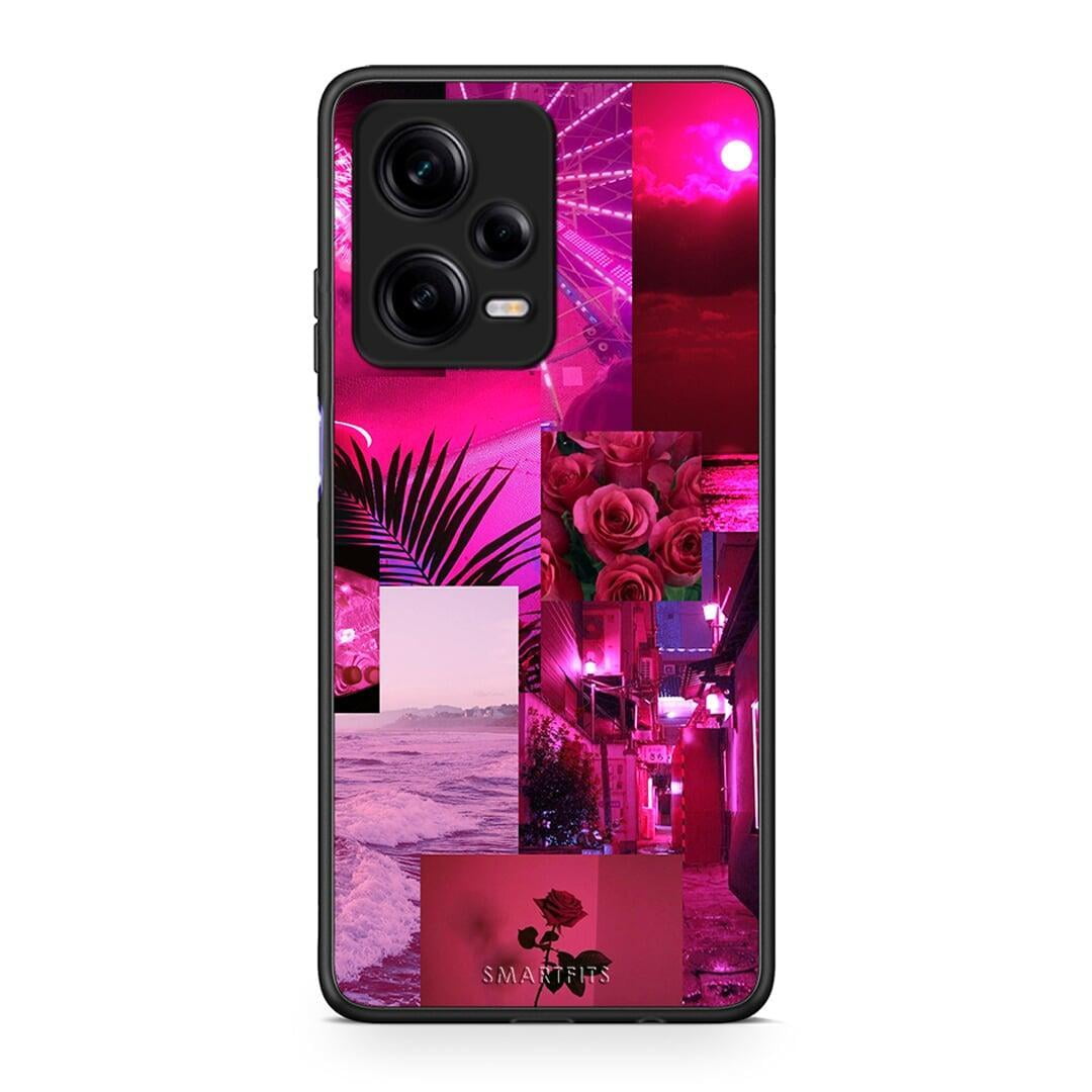 Θήκη Xiaomi Redmi Note 12 Pro 5G Collage Red Roses από τη Smartfits με σχέδιο στο πίσω μέρος και μαύρο περίβλημα | Xiaomi Redmi Note 12 Pro 5G Collage Red Roses Case with Colorful Back and Black Bezels