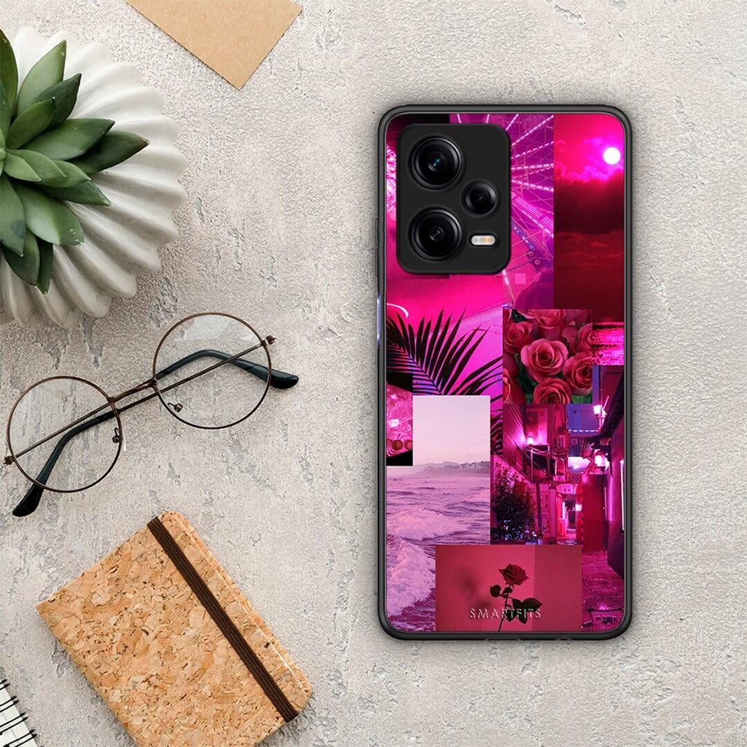 Θήκη Xiaomi Redmi Note 12 Pro 5G Collage Red Roses από τη Smartfits με σχέδιο στο πίσω μέρος και μαύρο περίβλημα | Xiaomi Redmi Note 12 Pro 5G Collage Red Roses Case with Colorful Back and Black Bezels