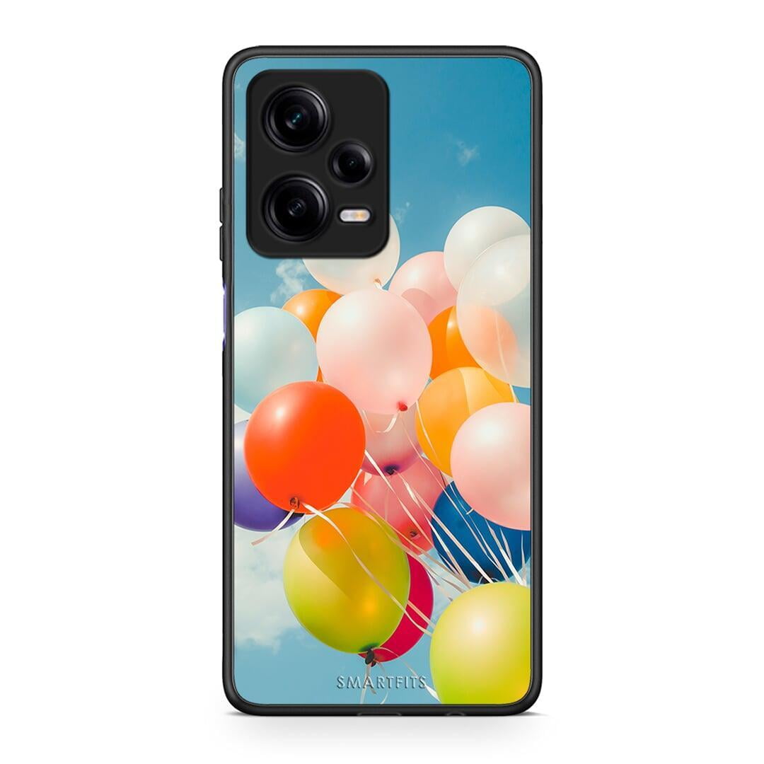 Θήκη Xiaomi Redmi Note 12 Pro 5G Colorful Balloons από τη Smartfits με σχέδιο στο πίσω μέρος και μαύρο περίβλημα | Xiaomi Redmi Note 12 Pro 5G Colorful Balloons Case with Colorful Back and Black Bezels