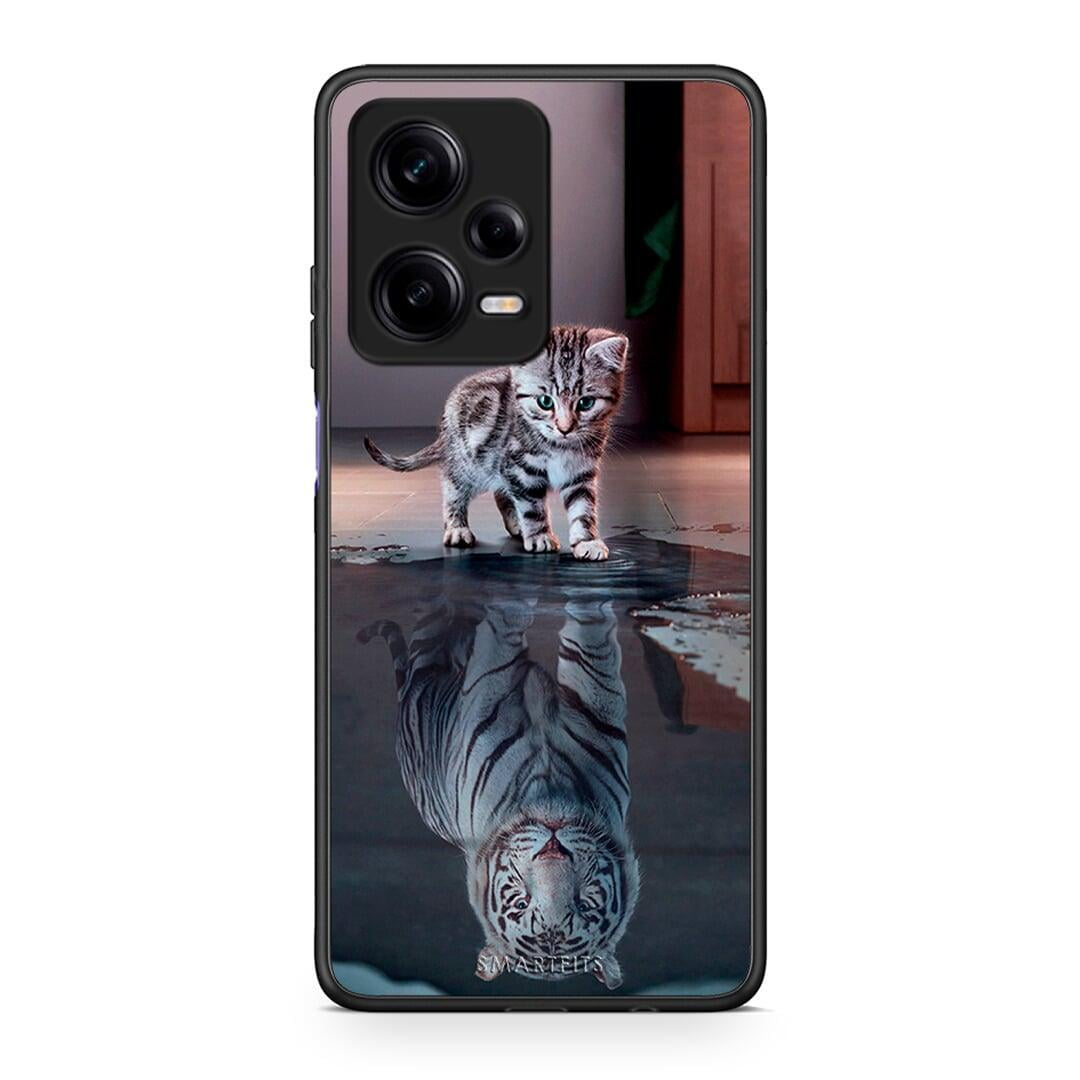 Θήκη Xiaomi Redmi Note 12 Pro 5G Cute Tiger από τη Smartfits με σχέδιο στο πίσω μέρος και μαύρο περίβλημα | Xiaomi Redmi Note 12 Pro 5G Cute Tiger Case with Colorful Back and Black Bezels