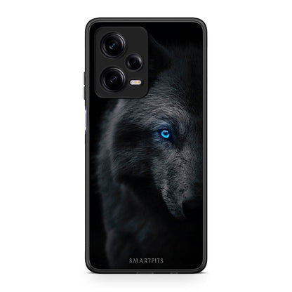 Θήκη Xiaomi Redmi Note 12 Pro 5G Dark Wolf από τη Smartfits με σχέδιο στο πίσω μέρος και μαύρο περίβλημα | Xiaomi Redmi Note 12 Pro 5G Dark Wolf Case with Colorful Back and Black Bezels