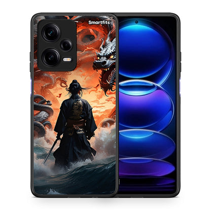 Θήκη Xiaomi Redmi Note 12 Pro 5G Dragons Fight από τη Smartfits με σχέδιο στο πίσω μέρος και μαύρο περίβλημα | Xiaomi Redmi Note 12 Pro 5G Dragons Fight Case with Colorful Back and Black Bezels