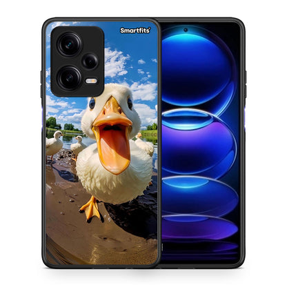 Θήκη Xiaomi Redmi Note 12 Pro 5G Duck Face από τη Smartfits με σχέδιο στο πίσω μέρος και μαύρο περίβλημα | Xiaomi Redmi Note 12 Pro 5G Duck Face Case with Colorful Back and Black Bezels