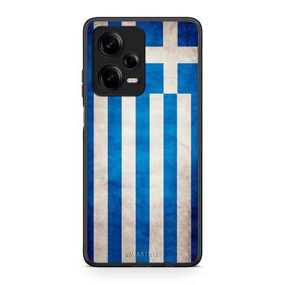 Θήκη Xiaomi Redmi Note 12 Pro 5G Flag Greek από τη Smartfits με σχέδιο στο πίσω μέρος και μαύρο περίβλημα | Xiaomi Redmi Note 12 Pro 5G Flag Greek Case with Colorful Back and Black Bezels