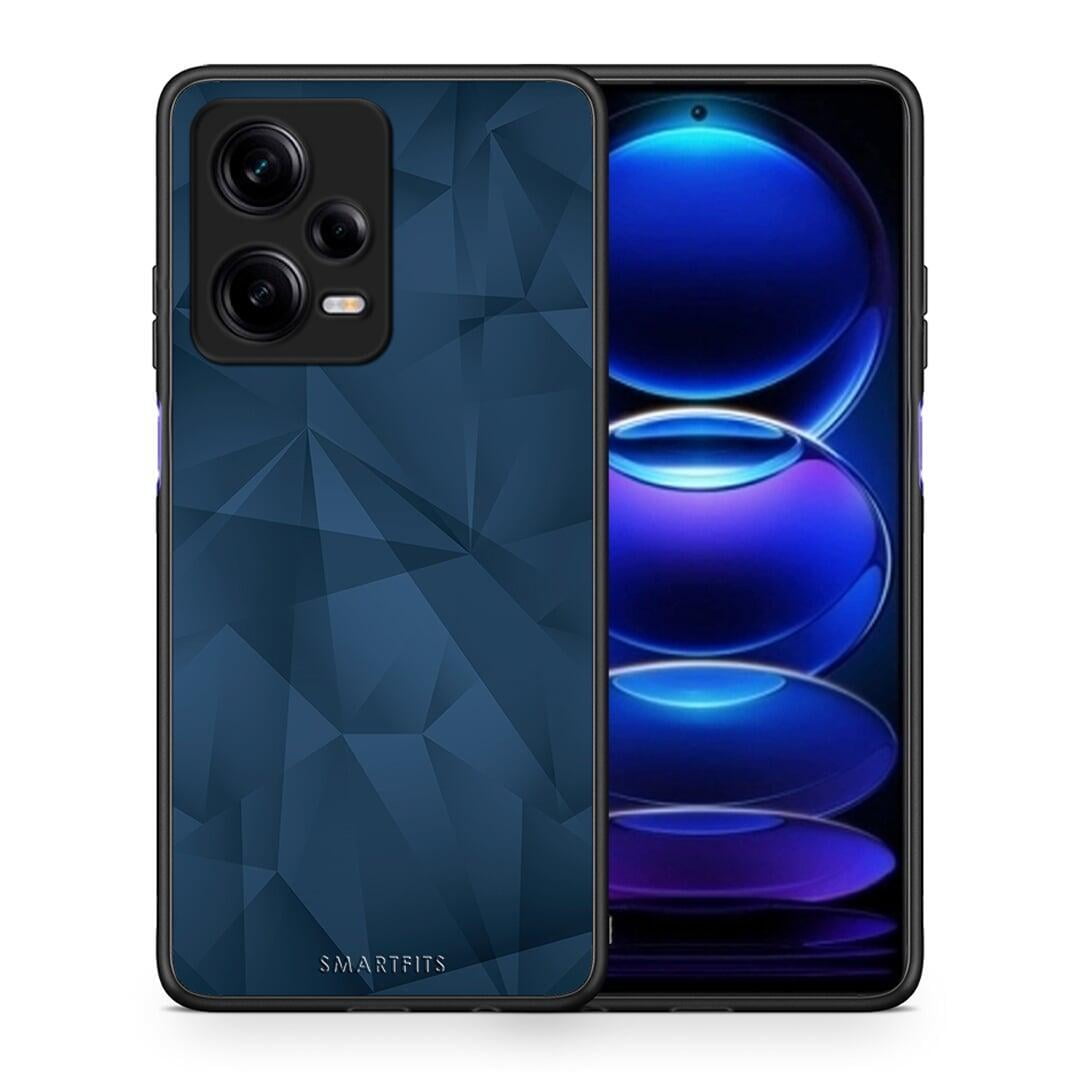 Θήκη Xiaomi Redmi Note 12 Pro 5G Geometric Blue Abstract από τη Smartfits με σχέδιο στο πίσω μέρος και μαύρο περίβλημα | Xiaomi Redmi Note 12 Pro 5G Geometric Blue Abstract Case with Colorful Back and Black Bezels