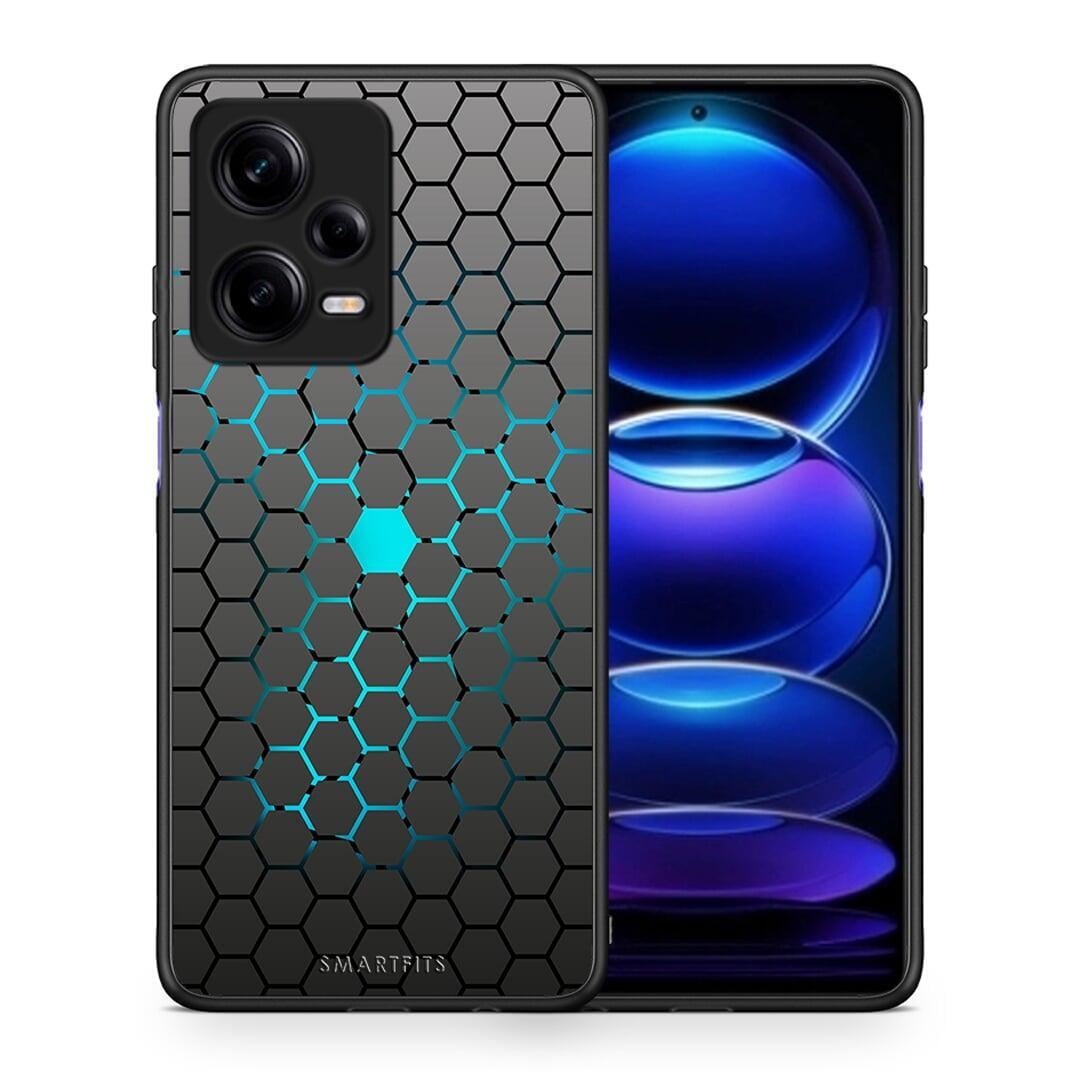 Θήκη Xiaomi Redmi Note 12 Pro 5G Geometric Hexagonal από τη Smartfits με σχέδιο στο πίσω μέρος και μαύρο περίβλημα | Xiaomi Redmi Note 12 Pro 5G Geometric Hexagonal Case with Colorful Back and Black Bezels