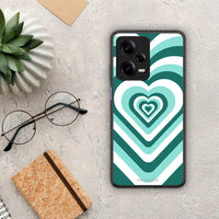 Thumbnail for Θήκη Xiaomi Redmi Note 12 Pro 5G Green Hearts από τη Smartfits με σχέδιο στο πίσω μέρος και μαύρο περίβλημα | Xiaomi Redmi Note 12 Pro 5G Green Hearts Case with Colorful Back and Black Bezels