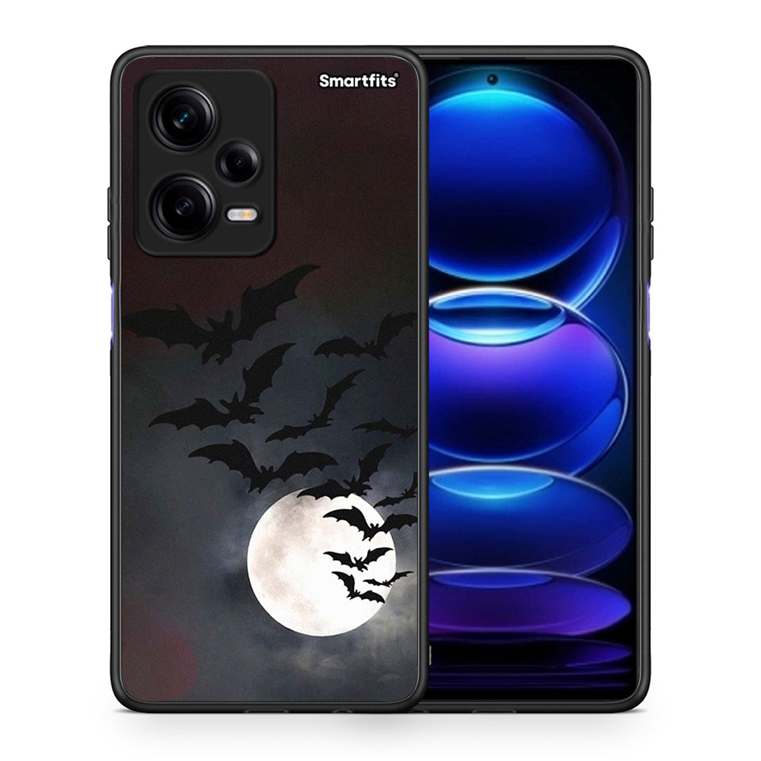 Θήκη Xiaomi Redmi Note 12 Pro 5G Halloween Bat Night από τη Smartfits με σχέδιο στο πίσω μέρος και μαύρο περίβλημα | Xiaomi Redmi Note 12 Pro 5G Halloween Bat Night Case with Colorful Back and Black Bezels