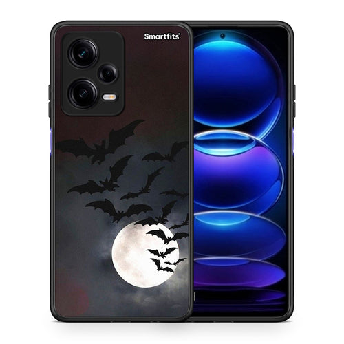 Θήκη Xiaomi Redmi Note 12 Pro 5G Halloween Bat Night από τη Smartfits με σχέδιο στο πίσω μέρος και μαύρο περίβλημα | Xiaomi Redmi Note 12 Pro 5G Halloween Bat Night Case with Colorful Back and Black Bezels