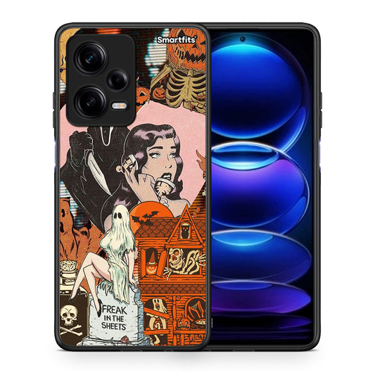 Θήκη Xiaomi Redmi Note 12 Pro 5G Halloween Collage από τη Smartfits με σχέδιο στο πίσω μέρος και μαύρο περίβλημα | Xiaomi Redmi Note 12 Pro 5G Halloween Collage Case with Colorful Back and Black Bezels