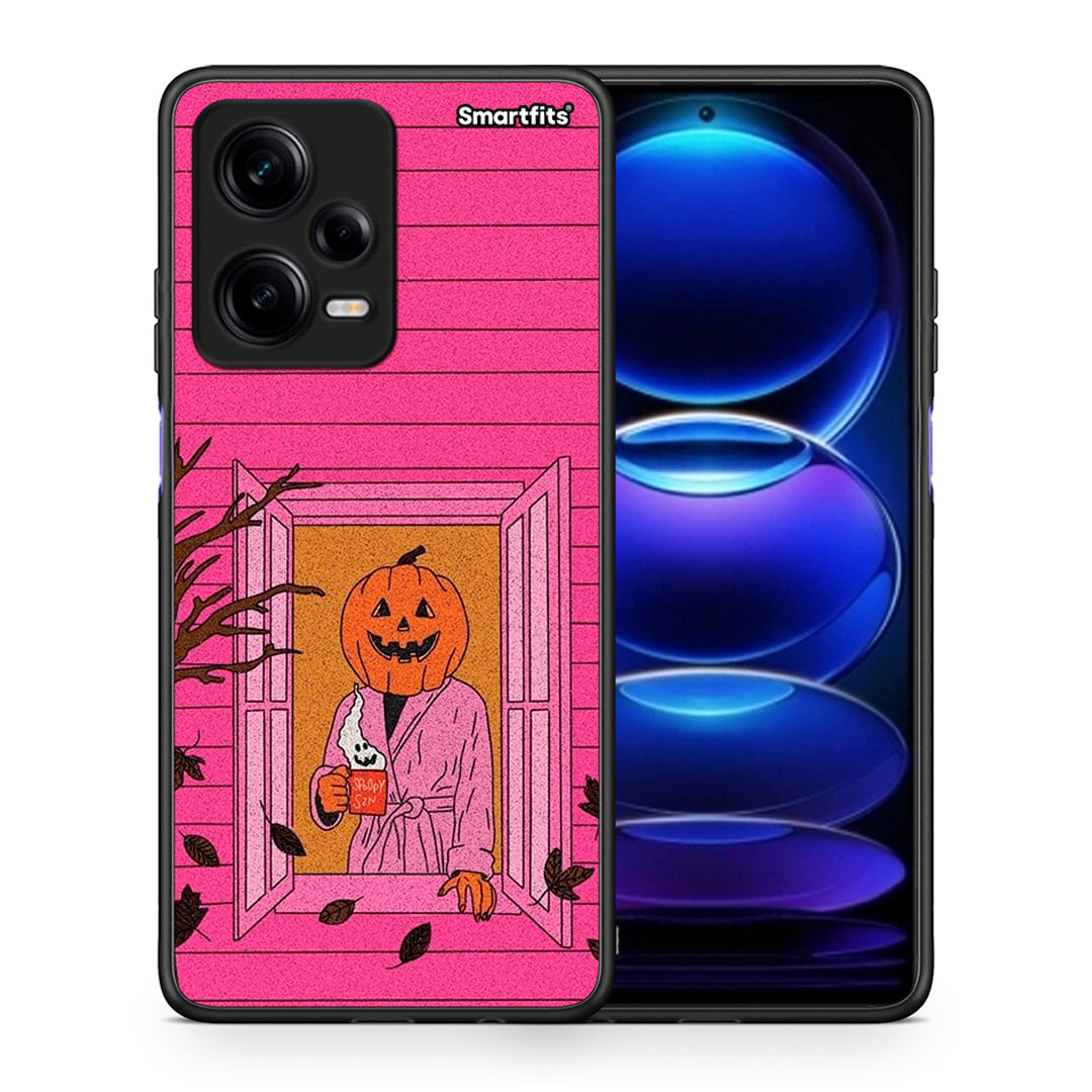 Θήκη Xiaomi Redmi Note 12 Pro 5G Halloween Pumpkin Lady από τη Smartfits με σχέδιο στο πίσω μέρος και μαύρο περίβλημα | Xiaomi Redmi Note 12 Pro 5G Halloween Pumpkin Lady Case with Colorful Back and Black Bezels
