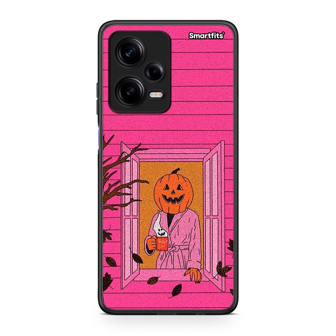 Θήκη Xiaomi Redmi Note 12 Pro 5G Halloween Pumpkin Lady από τη Smartfits με σχέδιο στο πίσω μέρος και μαύρο περίβλημα | Xiaomi Redmi Note 12 Pro 5G Halloween Pumpkin Lady Case with Colorful Back and Black Bezels