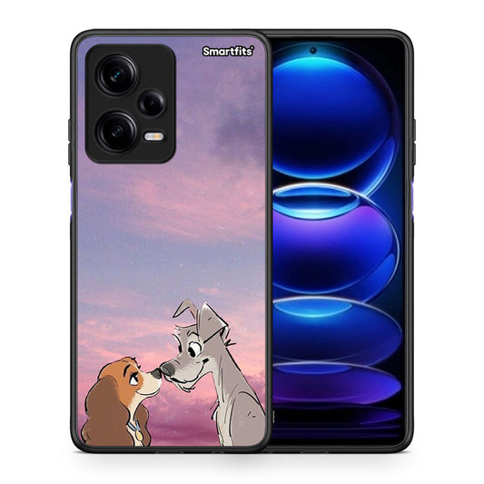 Θήκη Xiaomi Redmi Note 12 Pro 5G Lady And Tramp από τη Smartfits με σχέδιο στο πίσω μέρος και μαύρο περίβλημα | Xiaomi Redmi Note 12 Pro 5G Lady And Tramp Case with Colorful Back and Black Bezels