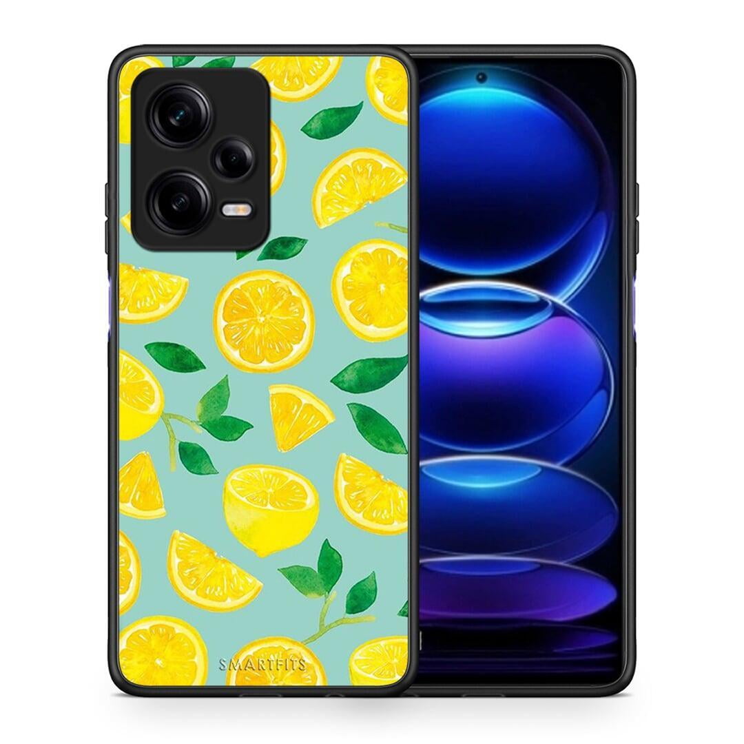 Θήκη Xiaomi Redmi Note 12 Pro 5G Lemons από τη Smartfits με σχέδιο στο πίσω μέρος και μαύρο περίβλημα | Xiaomi Redmi Note 12 Pro 5G Lemons Case with Colorful Back and Black Bezels