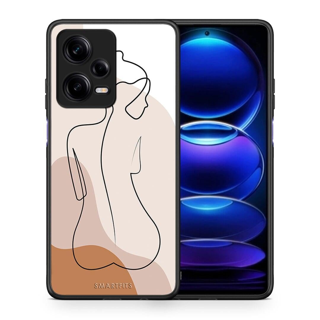 Θήκη Xiaomi Redmi Note 12 Pro 5G LineArt Woman από τη Smartfits με σχέδιο στο πίσω μέρος και μαύρο περίβλημα | Xiaomi Redmi Note 12 Pro 5G LineArt Woman Case with Colorful Back and Black Bezels