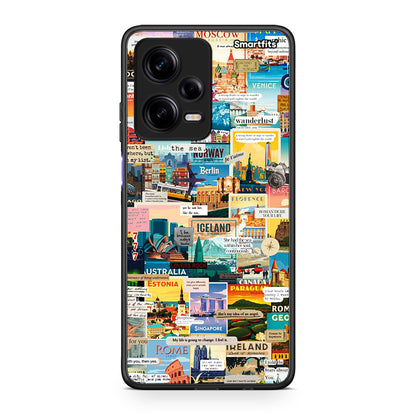 Θήκη Xiaomi Redmi Note 12 Pro 5G Live To Travel από τη Smartfits με σχέδιο στο πίσω μέρος και μαύρο περίβλημα | Xiaomi Redmi Note 12 Pro 5G Live To Travel Case with Colorful Back and Black Bezels