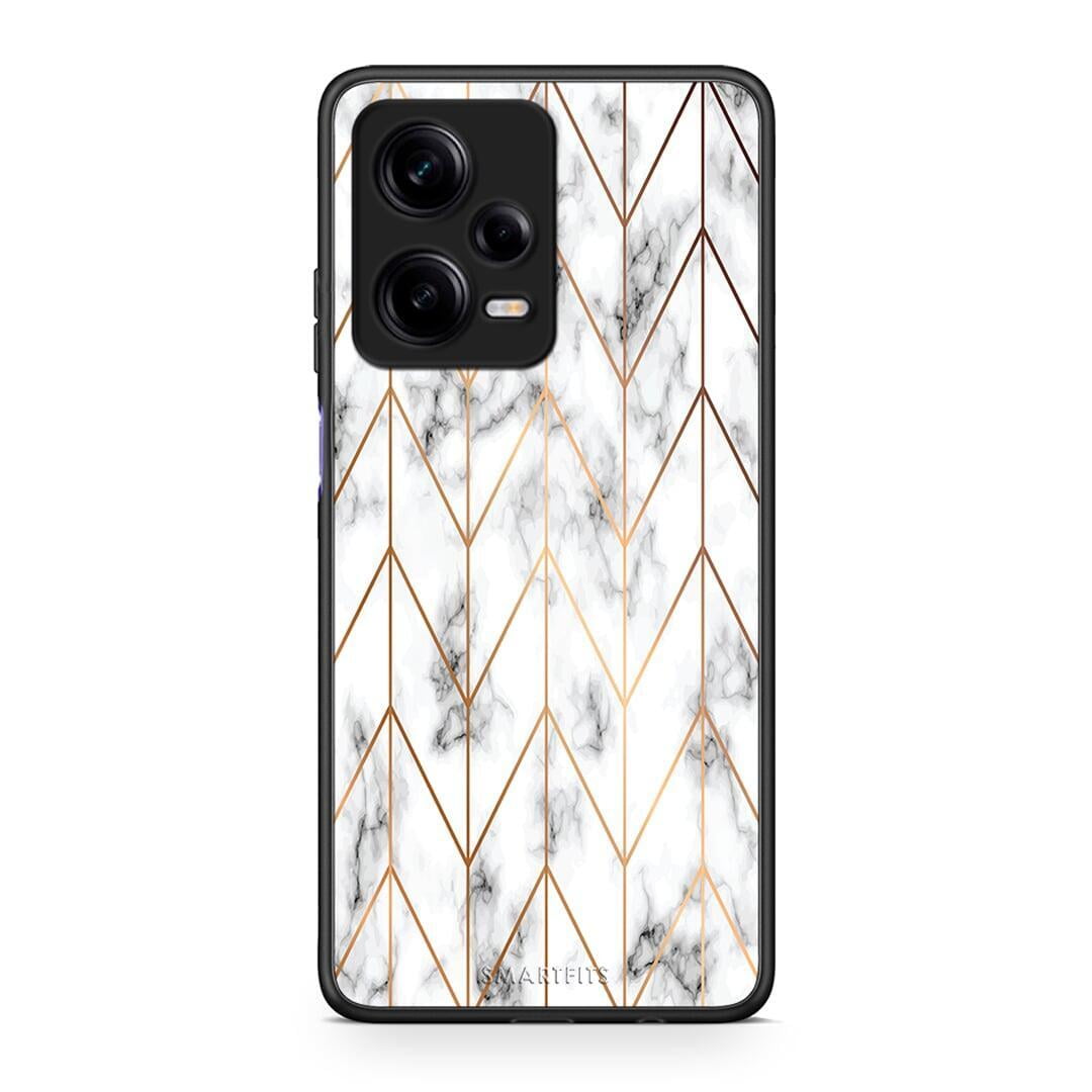 Θήκη Xiaomi Redmi Note 12 Pro 5G Marble Gold Geometric από τη Smartfits με σχέδιο στο πίσω μέρος και μαύρο περίβλημα | Xiaomi Redmi Note 12 Pro 5G Marble Gold Geometric Case with Colorful Back and Black Bezels