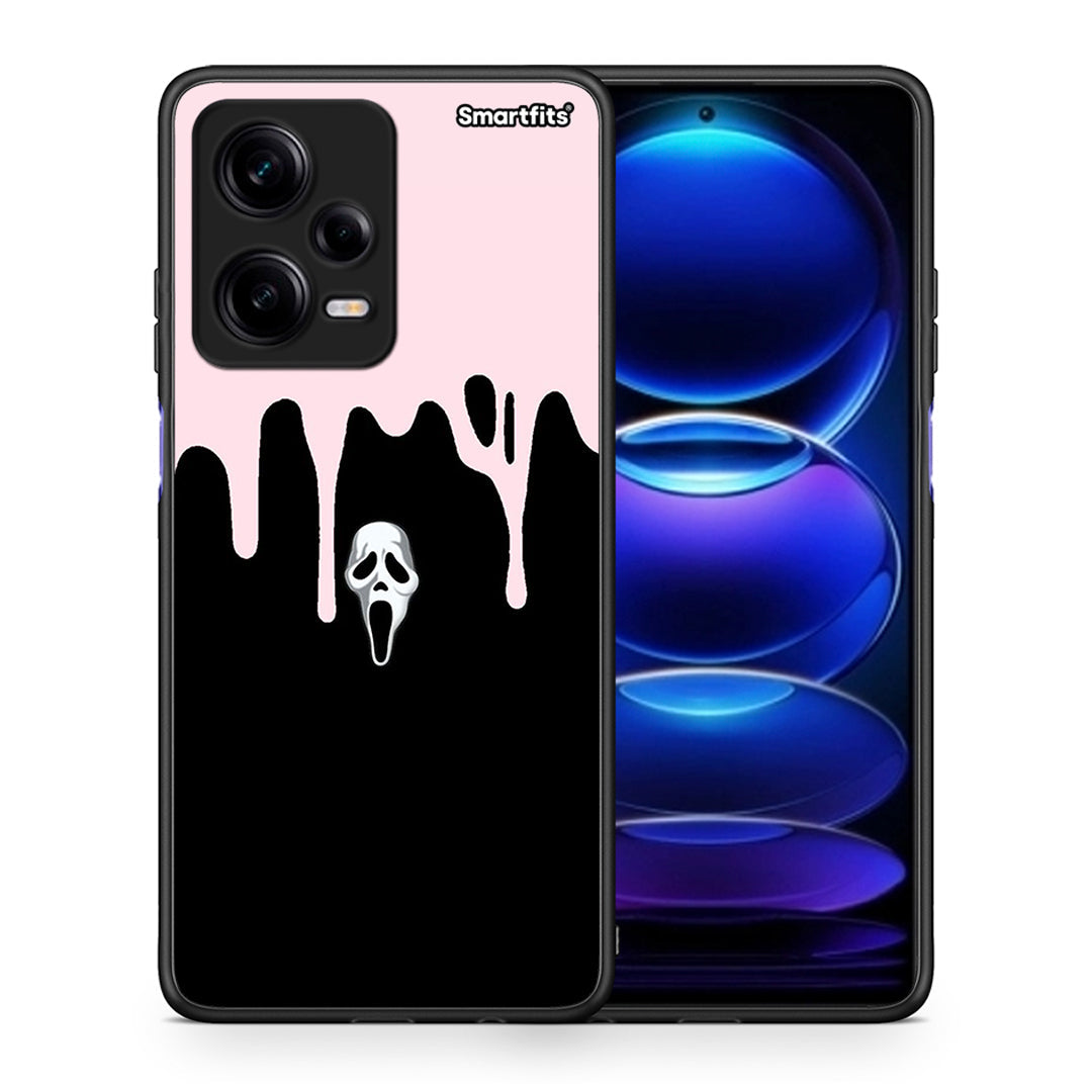 Θήκη Xiaomi Redmi Note 12 Pro 5G Melting Halloween Mask από τη Smartfits με σχέδιο στο πίσω μέρος και μαύρο περίβλημα | Xiaomi Redmi Note 12 Pro 5G Melting Halloween Mask Case with Colorful Back and Black Bezels