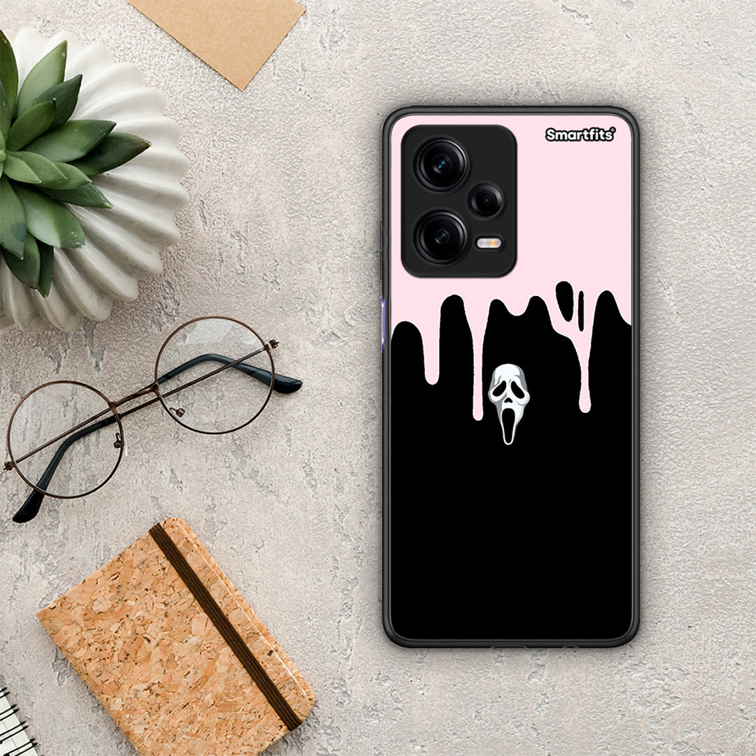 Θήκη Xiaomi Redmi Note 12 Pro 5G Melting Halloween Mask από τη Smartfits με σχέδιο στο πίσω μέρος και μαύρο περίβλημα | Xiaomi Redmi Note 12 Pro 5G Melting Halloween Mask Case with Colorful Back and Black Bezels