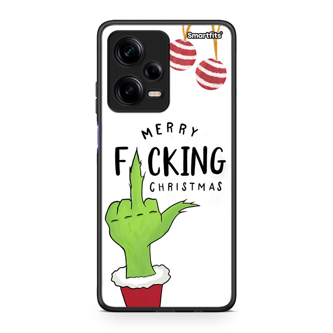 Θήκη Xiaomi Redmi Note 12 Pro 5G Merry F Xmas από τη Smartfits με σχέδιο στο πίσω μέρος και μαύρο περίβλημα | Xiaomi Redmi Note 12 Pro 5G Merry F Xmas Case with Colorful Back and Black Bezels