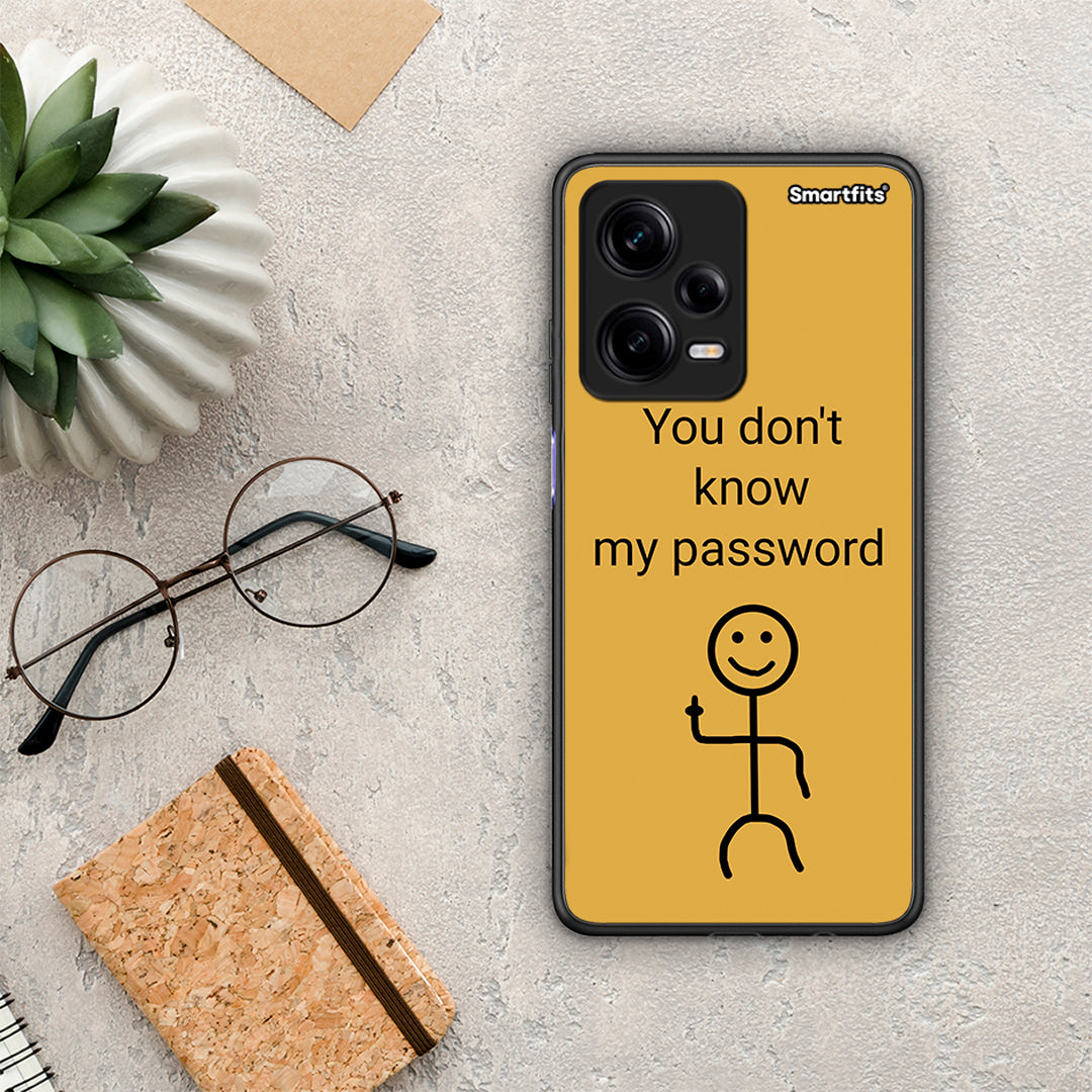 Θήκη Xiaomi Redmi Note 12 Pro 5G My Password από τη Smartfits με σχέδιο στο πίσω μέρος και μαύρο περίβλημα | Xiaomi Redmi Note 12 Pro 5G My Password Case with Colorful Back and Black Bezels