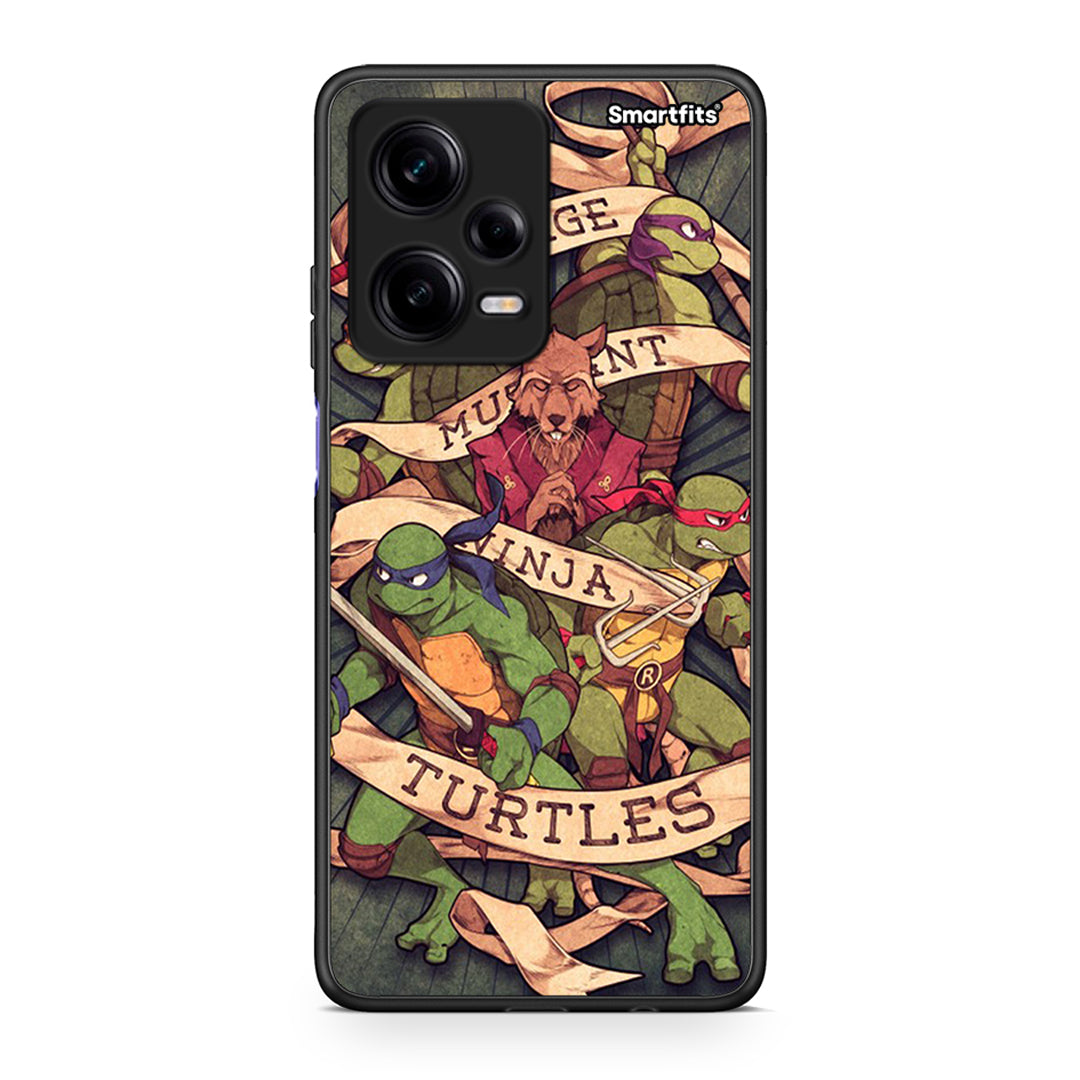 Θήκη Xiaomi Redmi Note 12 Pro 5G Ninja Turtles από τη Smartfits με σχέδιο στο πίσω μέρος και μαύρο περίβλημα | Xiaomi Redmi Note 12 Pro 5G Ninja Turtles Case with Colorful Back and Black Bezels