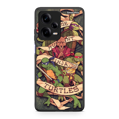 Θήκη Xiaomi Redmi Note 12 Pro 5G Ninja Turtles από τη Smartfits με σχέδιο στο πίσω μέρος και μαύρο περίβλημα | Xiaomi Redmi Note 12 Pro 5G Ninja Turtles Case with Colorful Back and Black Bezels
