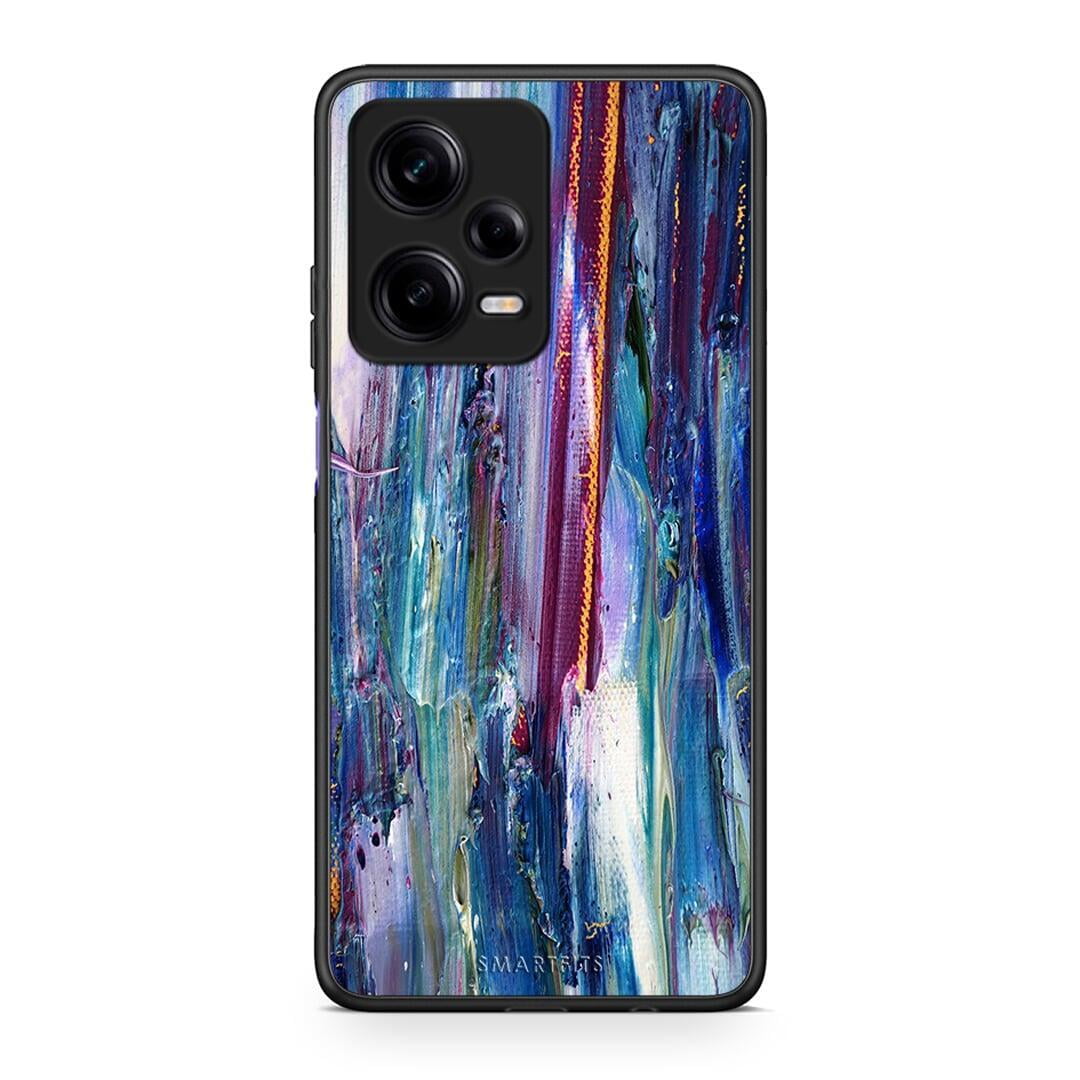 Θήκη Xiaomi Redmi Note 12 Pro 5G Paint Winter από τη Smartfits με σχέδιο στο πίσω μέρος και μαύρο περίβλημα | Xiaomi Redmi Note 12 Pro 5G Paint Winter Case with Colorful Back and Black Bezels