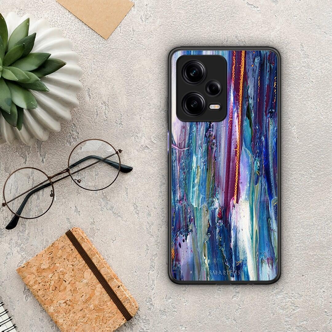 Θήκη Xiaomi Redmi Note 12 Pro 5G Paint Winter από τη Smartfits με σχέδιο στο πίσω μέρος και μαύρο περίβλημα | Xiaomi Redmi Note 12 Pro 5G Paint Winter Case with Colorful Back and Black Bezels