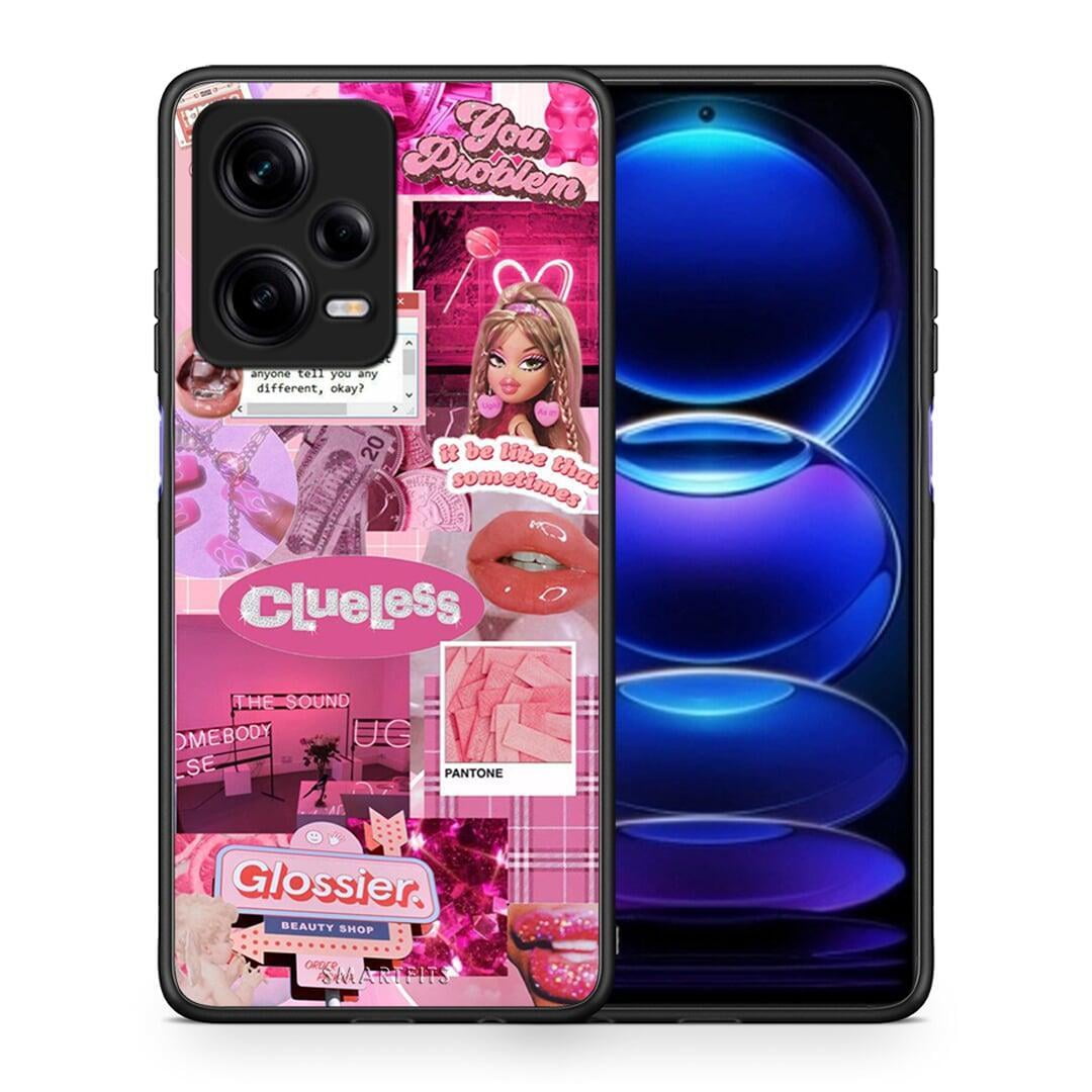 Θήκη Xiaomi Redmi Note 12 Pro 5G Pink Love από τη Smartfits με σχέδιο στο πίσω μέρος και μαύρο περίβλημα | Xiaomi Redmi Note 12 Pro 5G Pink Love Case with Colorful Back and Black Bezels