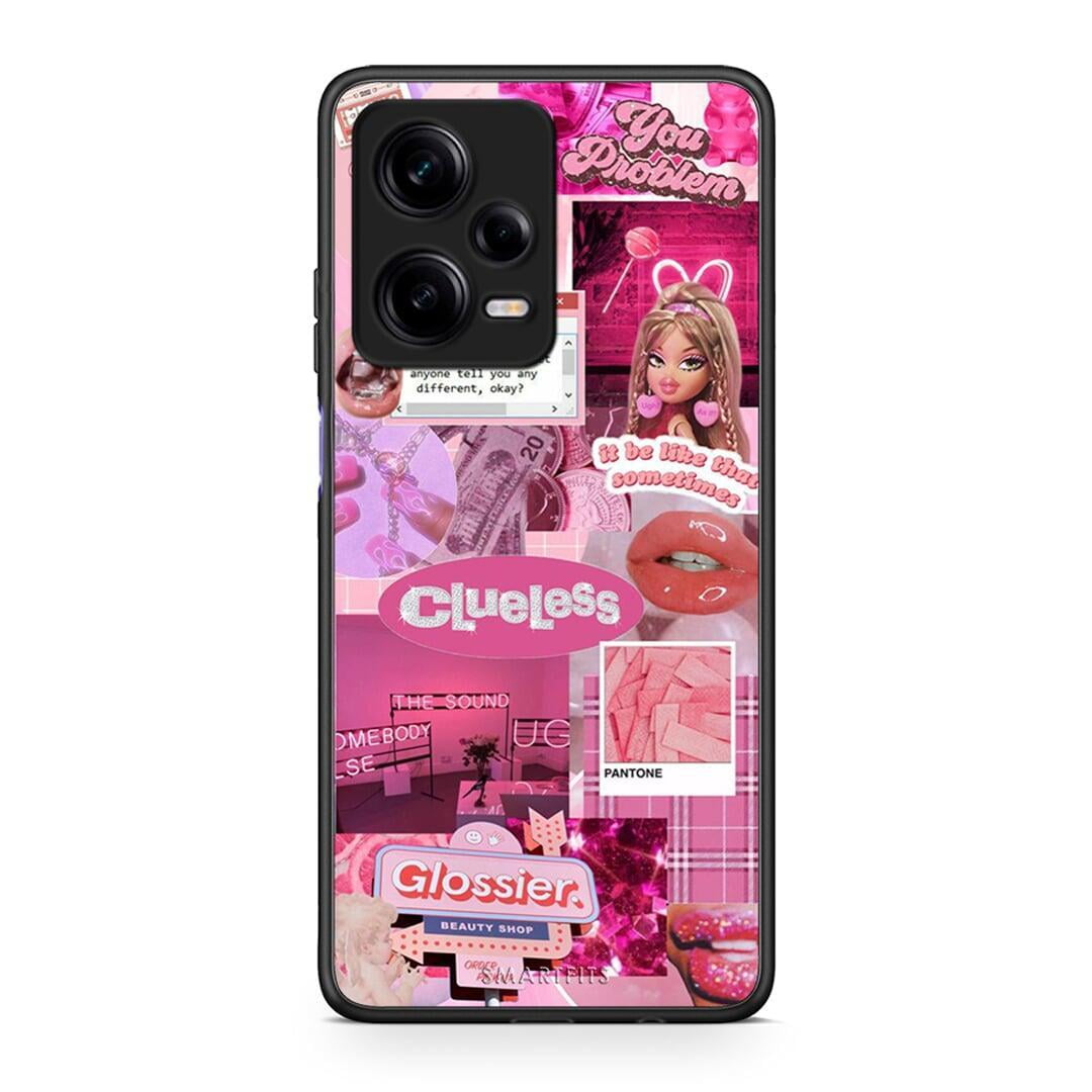 Θήκη Xiaomi Redmi Note 12 Pro 5G Pink Love από τη Smartfits με σχέδιο στο πίσω μέρος και μαύρο περίβλημα | Xiaomi Redmi Note 12 Pro 5G Pink Love Case with Colorful Back and Black Bezels