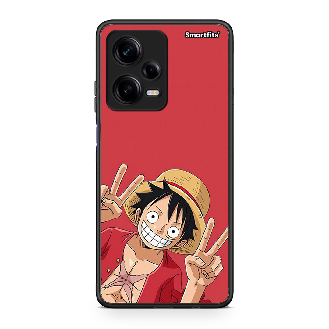 Θήκη Xiaomi Redmi Note 12 Pro 5G Pirate Luffy από τη Smartfits με σχέδιο στο πίσω μέρος και μαύρο περίβλημα | Xiaomi Redmi Note 12 Pro 5G Pirate Luffy Case with Colorful Back and Black Bezels
