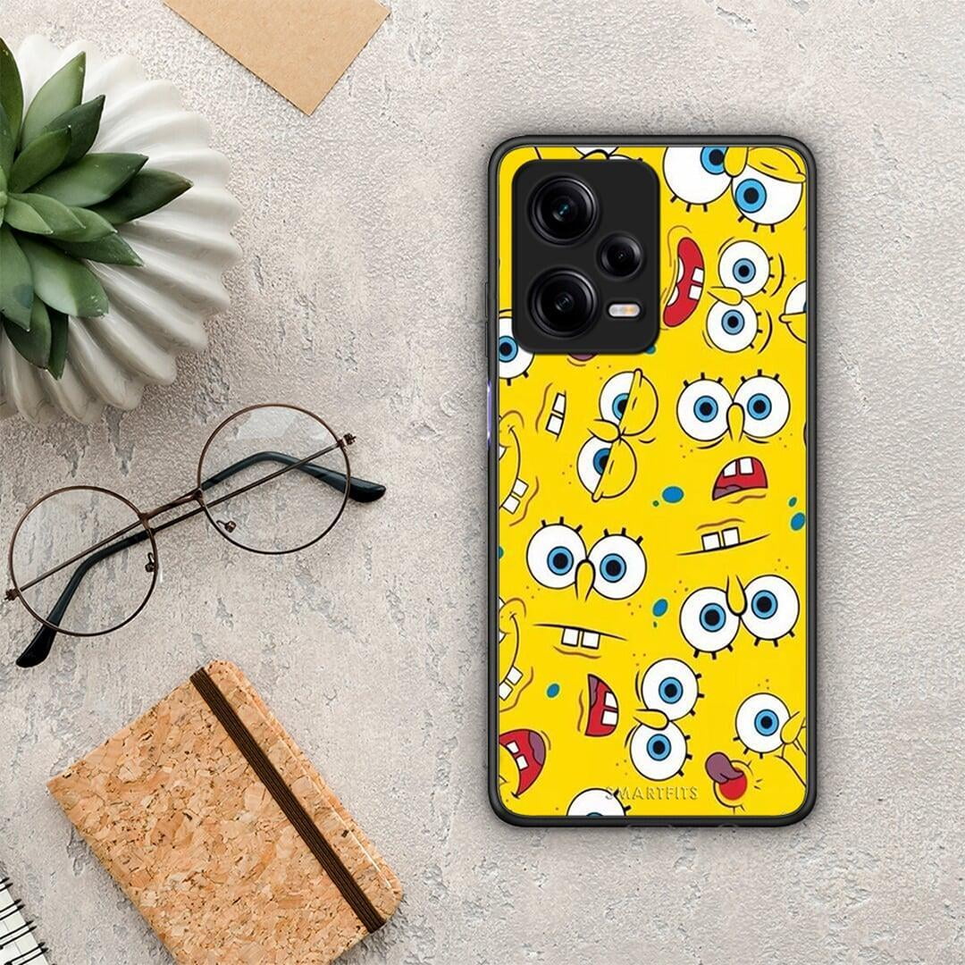 Θήκη Xiaomi Redmi Note 12 Pro 5G PopArt Sponge από τη Smartfits με σχέδιο στο πίσω μέρος και μαύρο περίβλημα | Xiaomi Redmi Note 12 Pro 5G PopArt Sponge Case with Colorful Back and Black Bezels