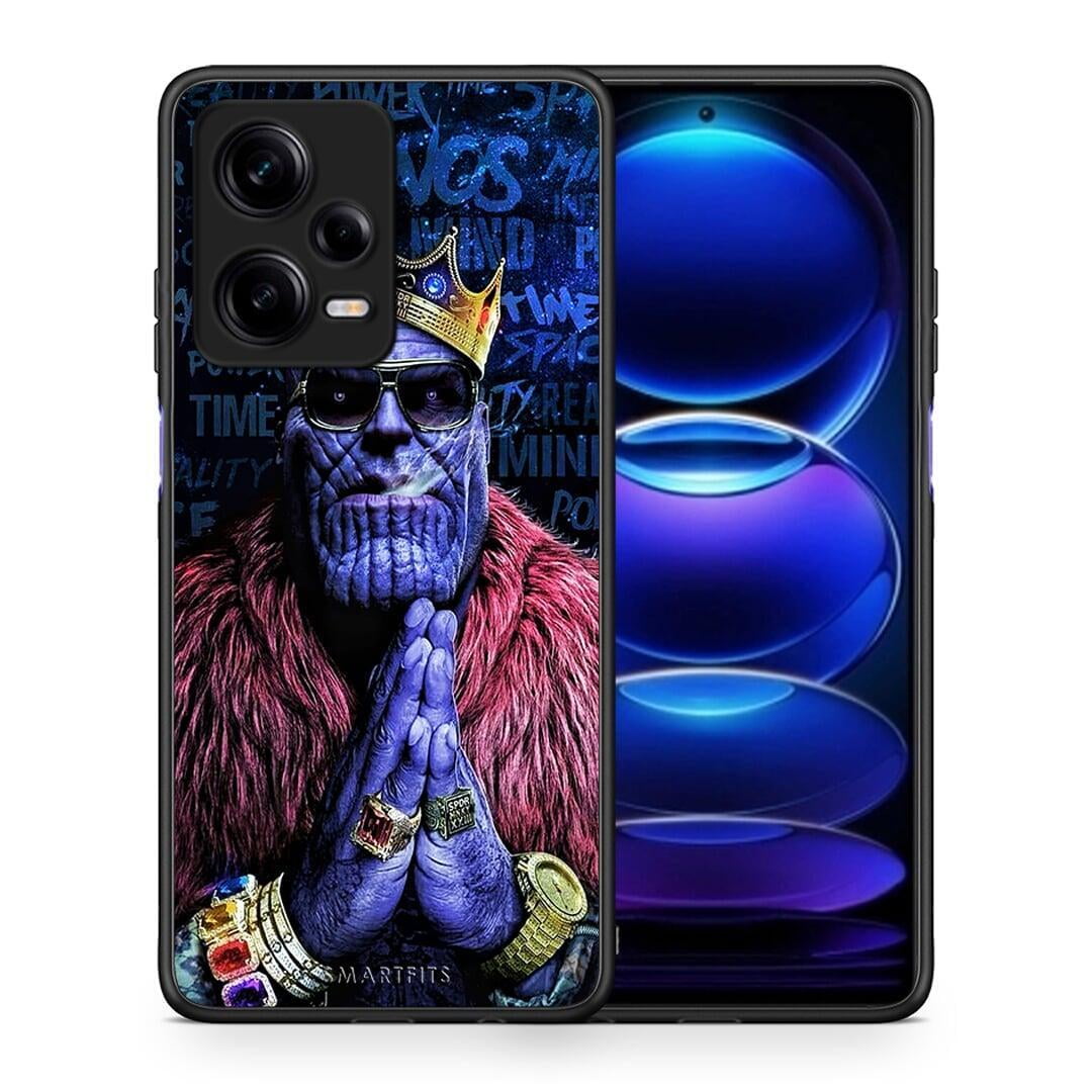 Θήκη Xiaomi Redmi Note 12 Pro 5G PopArt Thanos από τη Smartfits με σχέδιο στο πίσω μέρος και μαύρο περίβλημα | Xiaomi Redmi Note 12 Pro 5G PopArt Thanos Case with Colorful Back and Black Bezels