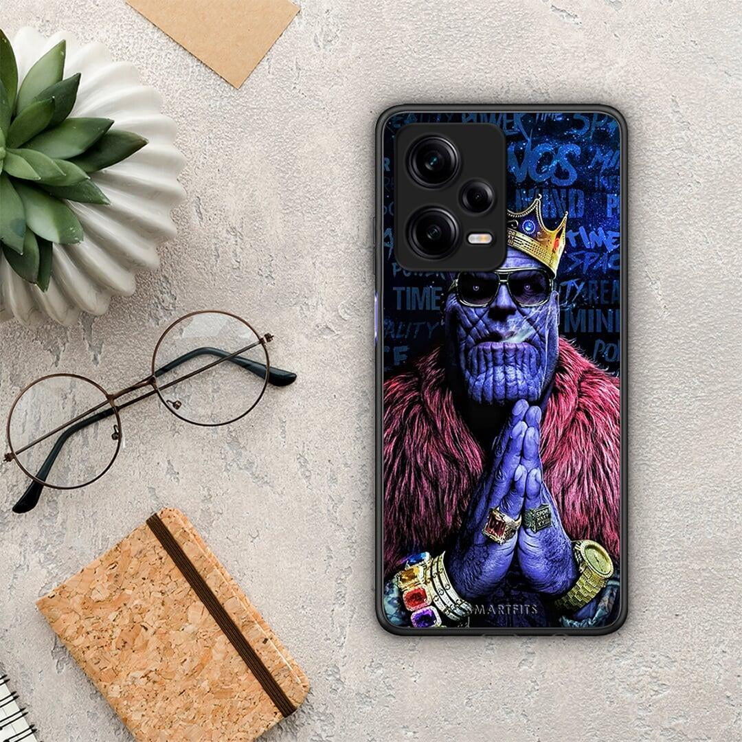 Θήκη Xiaomi Redmi Note 12 Pro 5G PopArt Thanos από τη Smartfits με σχέδιο στο πίσω μέρος και μαύρο περίβλημα | Xiaomi Redmi Note 12 Pro 5G PopArt Thanos Case with Colorful Back and Black Bezels