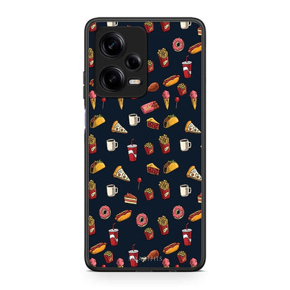 Θήκη Xiaomi Redmi Note 12 Pro 5G Random Hungry από τη Smartfits με σχέδιο στο πίσω μέρος και μαύρο περίβλημα | Xiaomi Redmi Note 12 Pro 5G Random Hungry Case with Colorful Back and Black Bezels