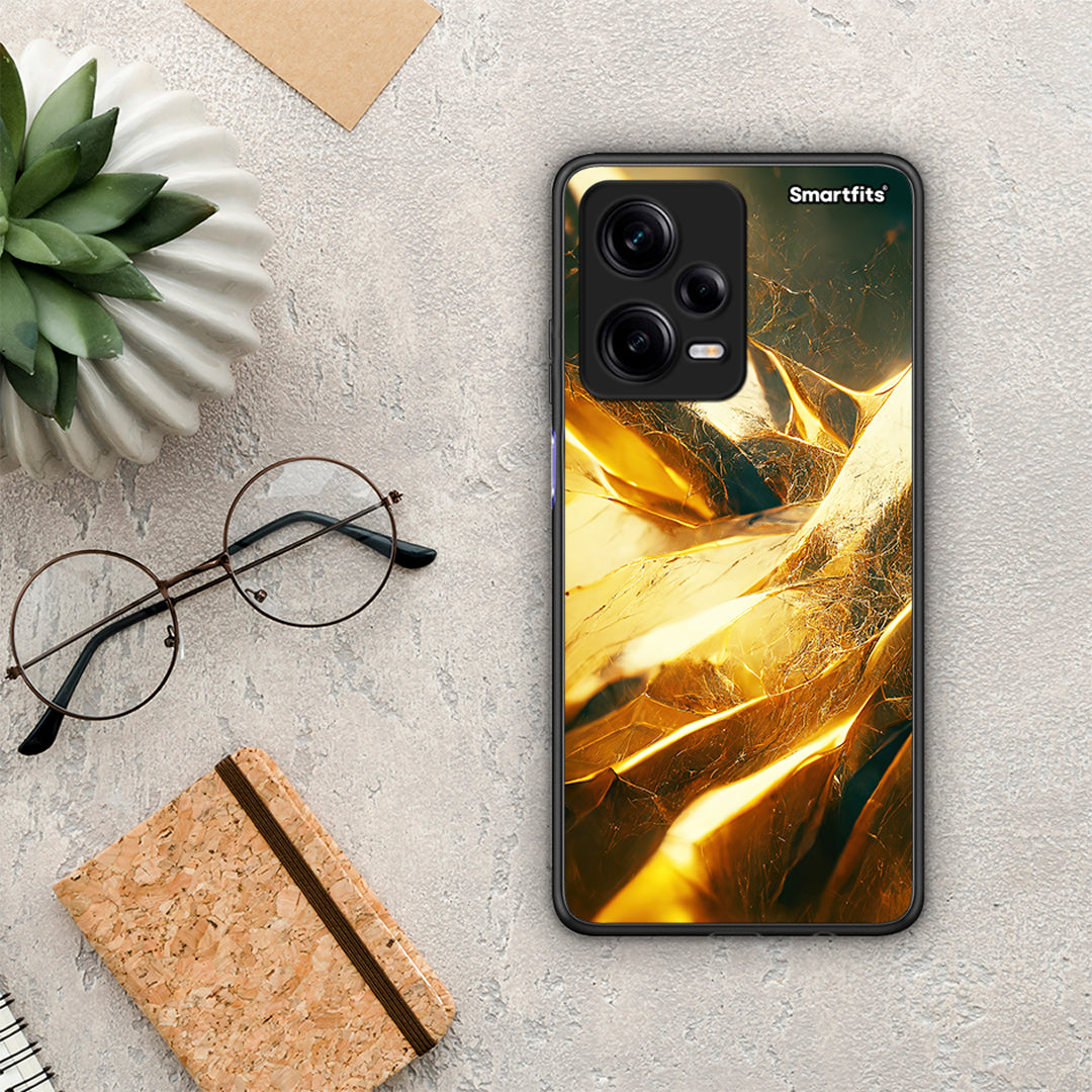 Θήκη Xiaomi Redmi Note 12 Pro 5G Real Gold από τη Smartfits με σχέδιο στο πίσω μέρος και μαύρο περίβλημα | Xiaomi Redmi Note 12 Pro 5G Real Gold Case with Colorful Back and Black Bezels