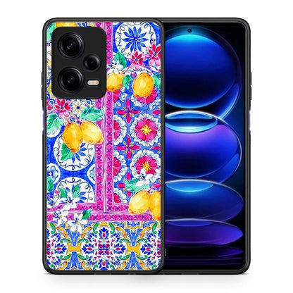 Θήκη Xiaomi Redmi Note 12 Pro 5G Retro Spring από τη Smartfits με σχέδιο στο πίσω μέρος και μαύρο περίβλημα | Xiaomi Redmi Note 12 Pro 5G Retro Spring Case with Colorful Back and Black Bezels