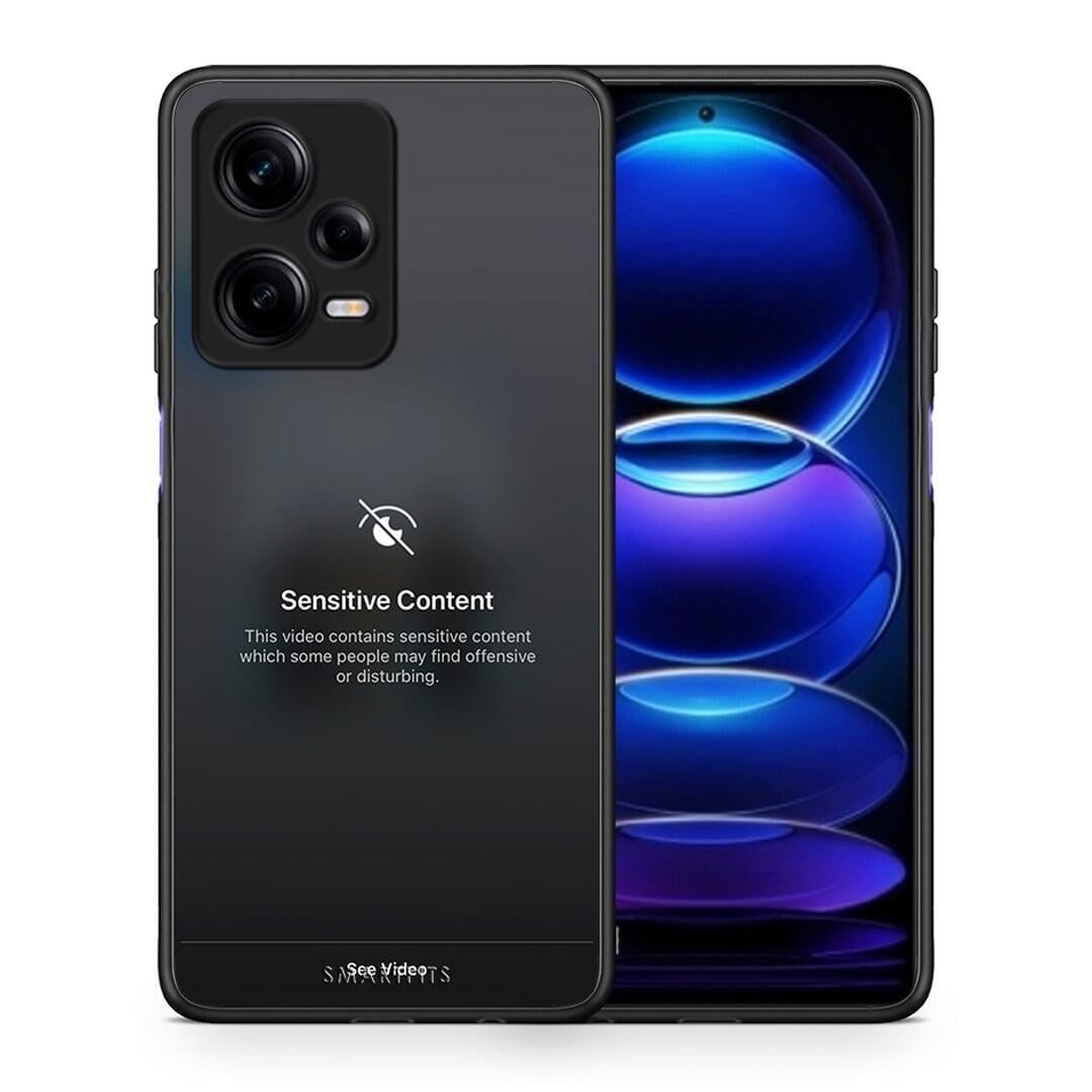 Θήκη Xiaomi Redmi Note 12 Pro 5G Sensitive Content από τη Smartfits με σχέδιο στο πίσω μέρος και μαύρο περίβλημα | Xiaomi Redmi Note 12 Pro 5G Sensitive Content Case with Colorful Back and Black Bezels