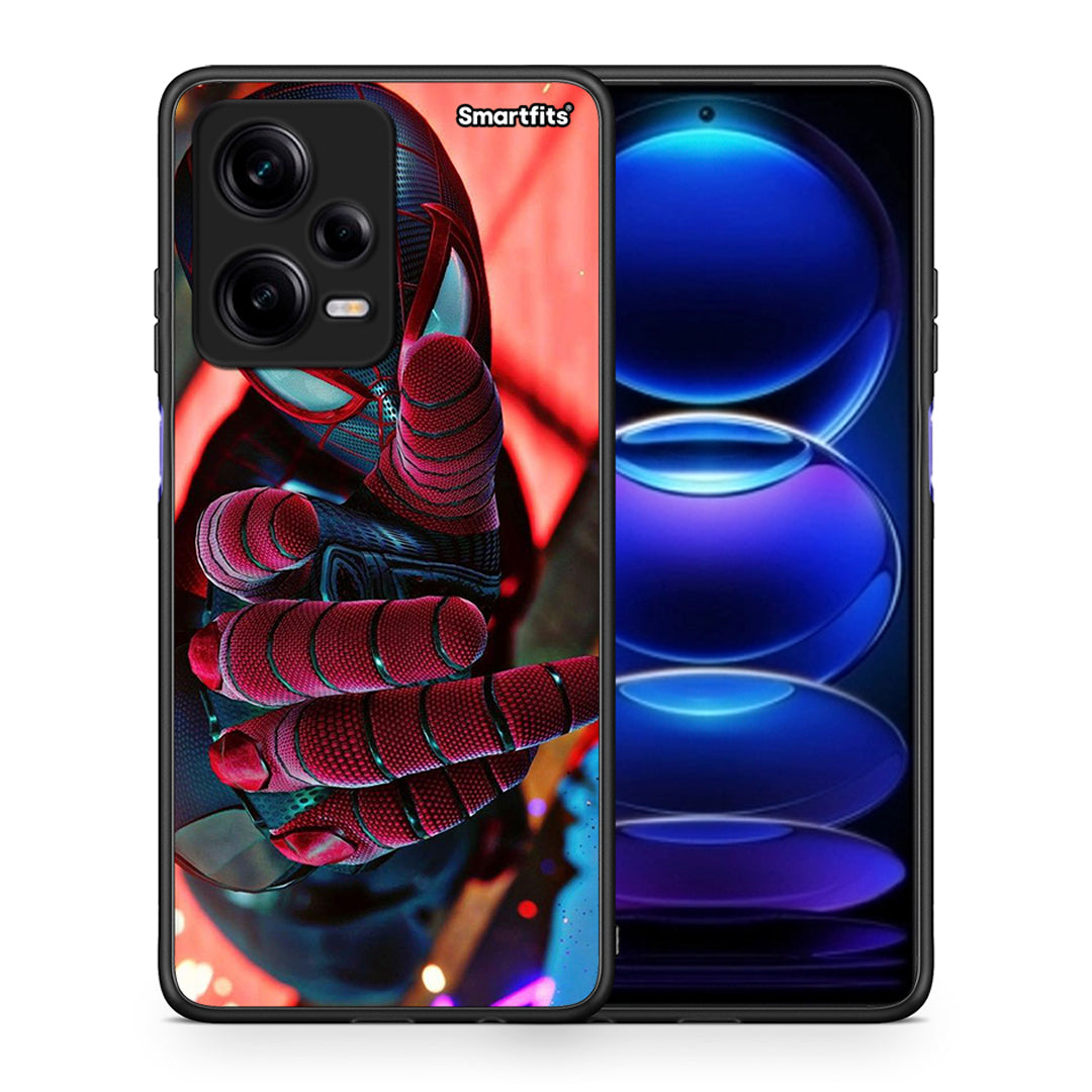 Θήκη Xiaomi Redmi Note 12 Pro 5G Spider Hand από τη Smartfits με σχέδιο στο πίσω μέρος και μαύρο περίβλημα | Xiaomi Redmi Note 12 Pro 5G Spider Hand Case with Colorful Back and Black Bezels