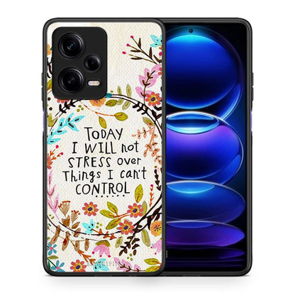 Θήκη Xiaomi Redmi Note 12 Pro 5G Stress Over από τη Smartfits με σχέδιο στο πίσω μέρος και μαύρο περίβλημα | Xiaomi Redmi Note 12 Pro 5G Stress Over Case with Colorful Back and Black Bezels