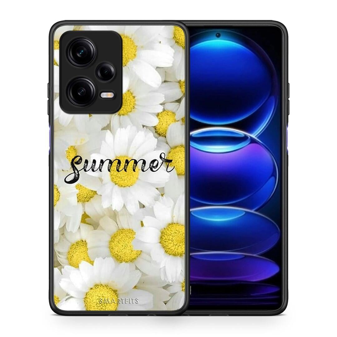 Θήκη Xiaomi Redmi Note 12 Pro 5G Summer Daisies από τη Smartfits με σχέδιο στο πίσω μέρος και μαύρο περίβλημα | Xiaomi Redmi Note 12 Pro 5G Summer Daisies Case with Colorful Back and Black Bezels