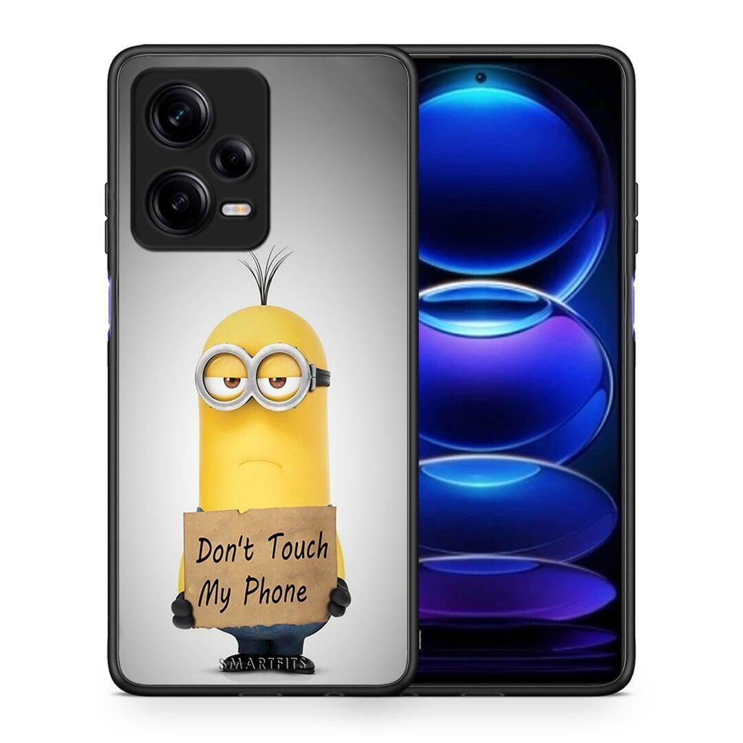 Θήκη Xiaomi Redmi Note 12 Pro 5G Text Minion από τη Smartfits με σχέδιο στο πίσω μέρος και μαύρο περίβλημα | Xiaomi Redmi Note 12 Pro 5G Text Minion Case with Colorful Back and Black Bezels