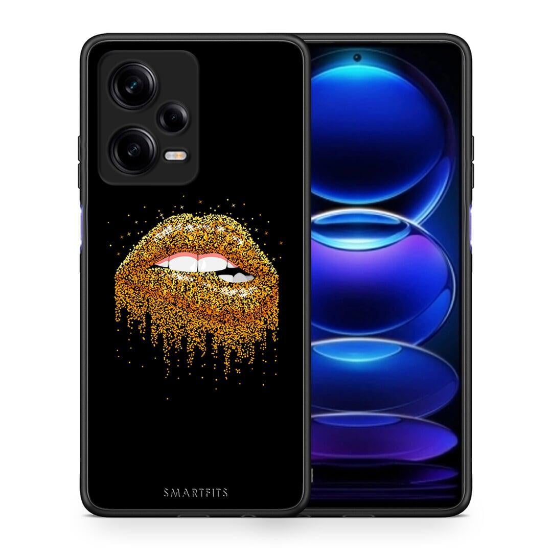 Θήκη Xiaomi Redmi Note 12 Pro 5G Valentine Golden από τη Smartfits με σχέδιο στο πίσω μέρος και μαύρο περίβλημα | Xiaomi Redmi Note 12 Pro 5G Valentine Golden Case with Colorful Back and Black Bezels