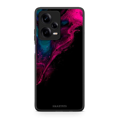 Θήκη Xiaomi Redmi Note 12 Pro 5G Watercolor Pink Black από τη Smartfits με σχέδιο στο πίσω μέρος και μαύρο περίβλημα | Xiaomi Redmi Note 12 Pro 5G Watercolor Pink Black Case with Colorful Back and Black Bezels