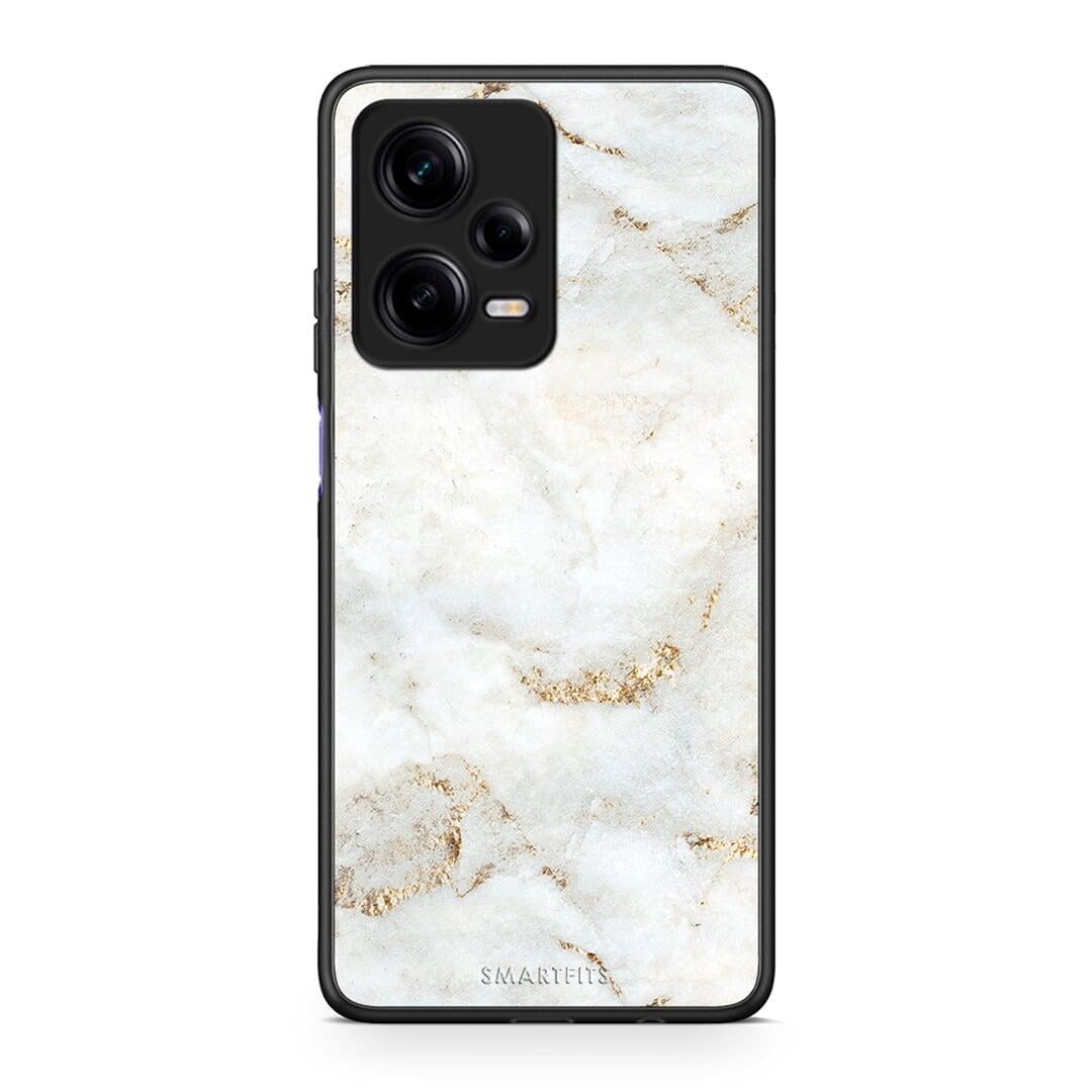 Θήκη Xiaomi Redmi Note 12 Pro 5G White Gold Marble από τη Smartfits με σχέδιο στο πίσω μέρος και μαύρο περίβλημα | Xiaomi Redmi Note 12 Pro 5G White Gold Marble Case with Colorful Back and Black Bezels