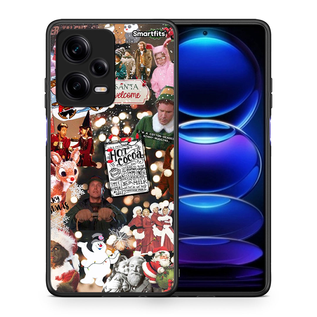 Θήκη Xiaomi Redmi Note 12 Pro 5G Xmas Movies από τη Smartfits με σχέδιο στο πίσω μέρος και μαύρο περίβλημα | Xiaomi Redmi Note 12 Pro 5G Xmas Movies Case with Colorful Back and Black Bezels